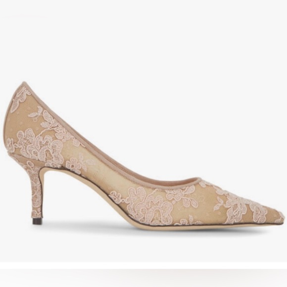 🌸HP🌸Jimmy Choo Love Ballet Blush Lace Pumps - Picture 4 of 13
